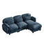 Canapé d'angle modulaire 3 places Cloud Feel, chenille bleue, pouf-1177633486-1177633487