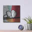 Latitude Run® «Red Abstract» par Linda Woods, art mural en métal, 12 po x 12 po-936842303