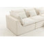 Canapé modulaire de 2,60 m (102,3 po), tissu gaufré, ensemble 2 pièces, canapé d'angle, blanc antique, avec pouf