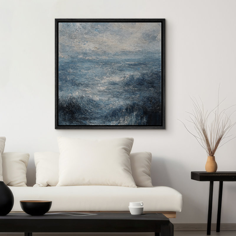 Reproduction d'art encadrée sur toile pour décor moderne neutre, H 16 po x l 16 po, Noir