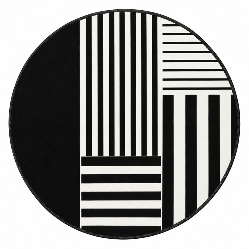 Tapis noir lavable intérieur / extérieur Raven, Rectangle de 5 pi x 8 pi