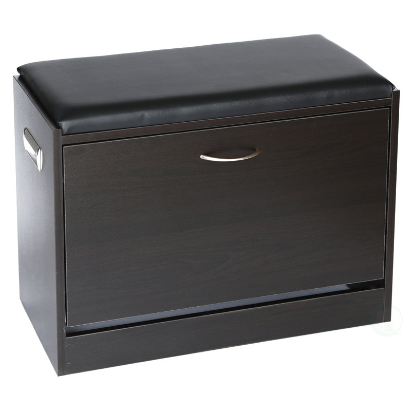 Banc de rangement pour chaussures avec coussin en cuir Basicwise