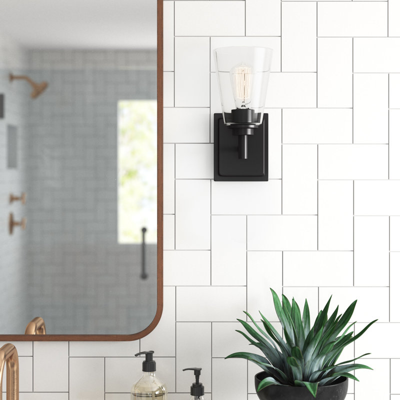 Lanning 1 Light Armed Wall Sconce, Matte Black