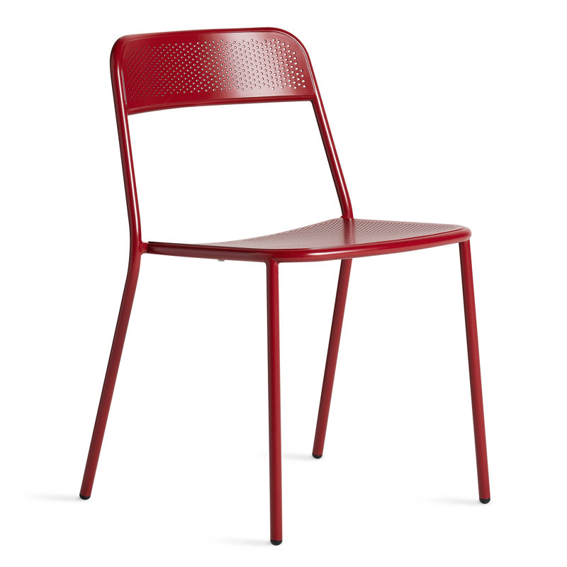 Trim Outdoor Dining Side Chair, Carmine