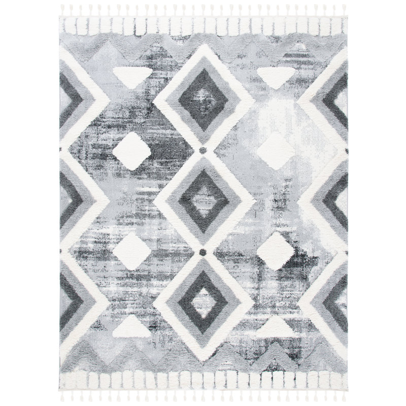 Siri Moroccan Tassel Shag Performance Southwestern Rug, Rectangle 3' x 5'
