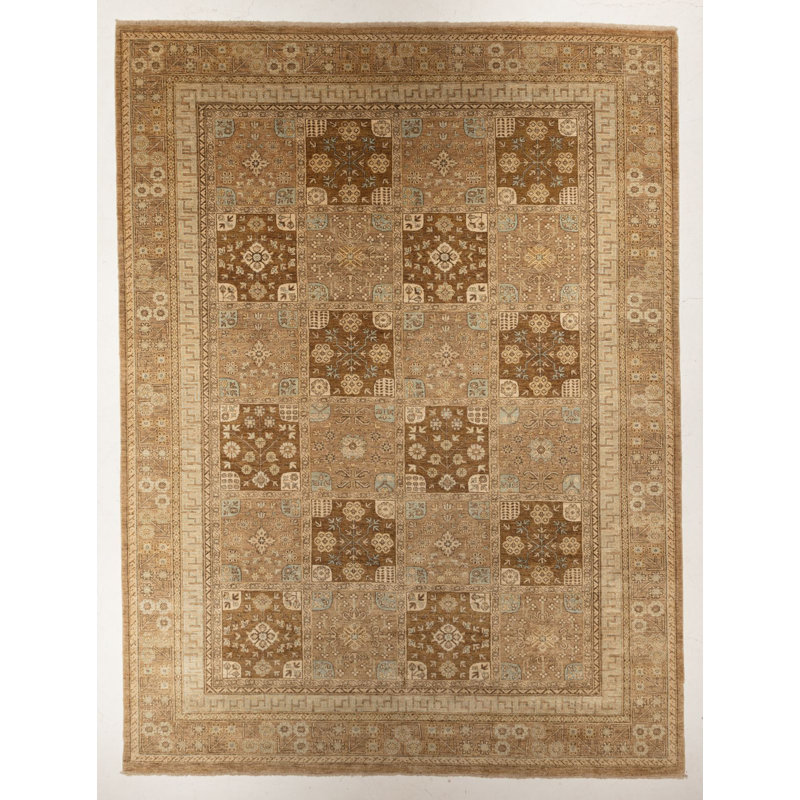Handmade Cotton and Wool Geometric Area Rug