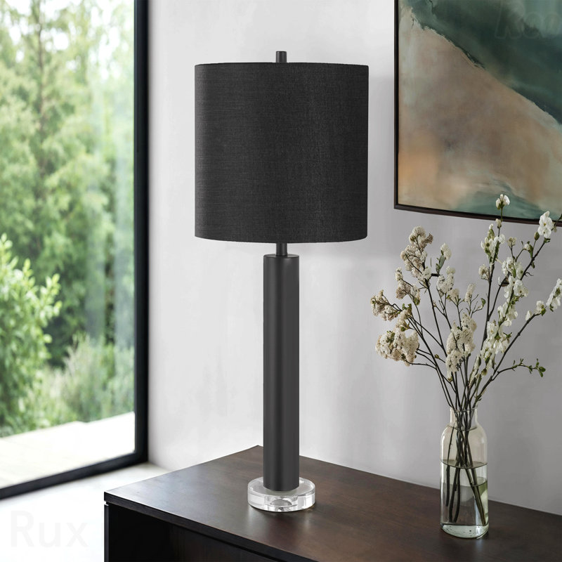 Table Lamp - 28"H, Black Metal Frame