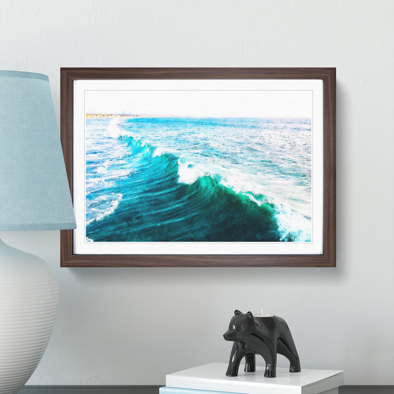 La Jolla in San Diego - Picture Frame Painting Print, Walnut Framed, 62cm H x 87cm W x 2cm D