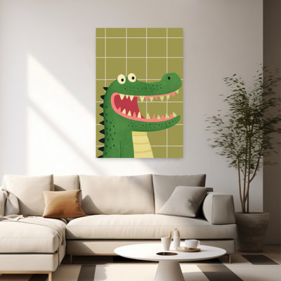 Contemporary Art Playful Contemporary Alligator Crocodile Forest Wall Art by Neetesh Kumar - Wrapped Canvas Print