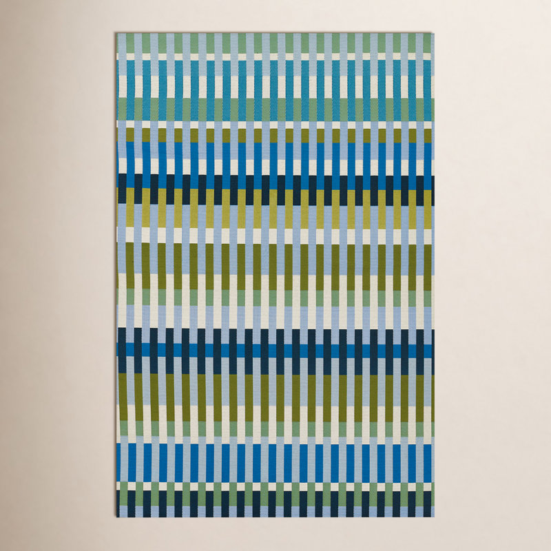 Tapis rayé intérieur / extérieur Icon, Rectangle 5 pi 3 po x 7 pi 6 po