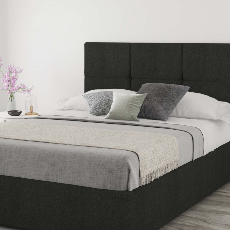 Kellen Upholstered Headboard, Tweed Charcoal, Double (4'6)