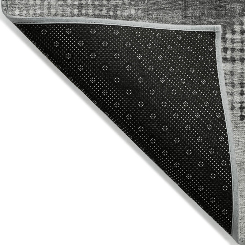 Tapis intérieur lavable à motif géométrique gris 10 pi x 14 pi HomeRoots