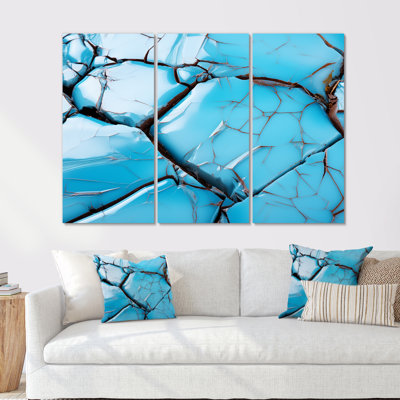 Black And Blue Tidal Tilt - Geometric Wall Art