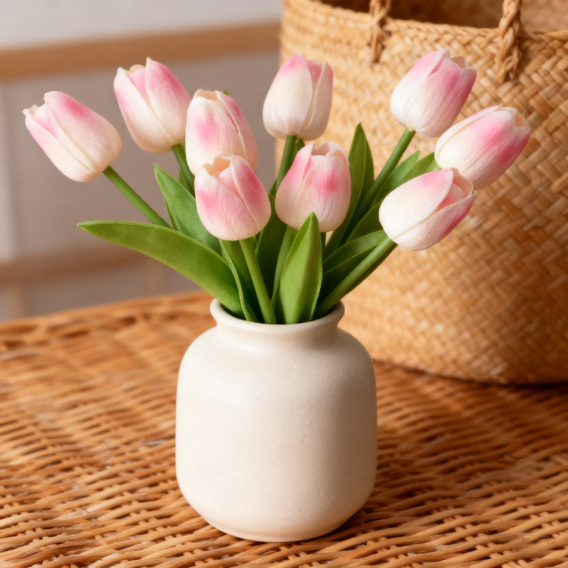 10 pièces de fleurs artificielles tulipe rose, fleurs artificielles, fête des mères printemps, cadeaux de la Saint-Valentin de Pâques, cuisine à domicile, décorations de table de mariage