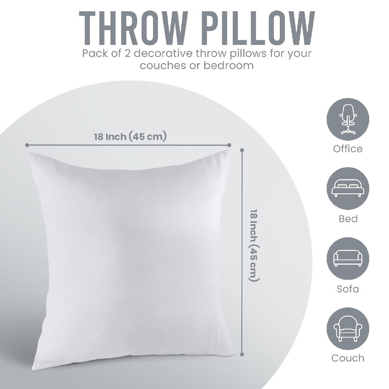 Coussins décoratifs, coussins décoratifs en polyester 18 po x 18 po (ensemble de 2)