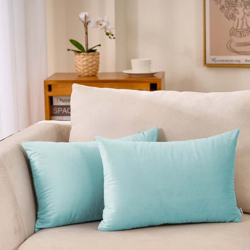 Payson lumbar pillow cover, Light Teal, 14" H x 20" W
