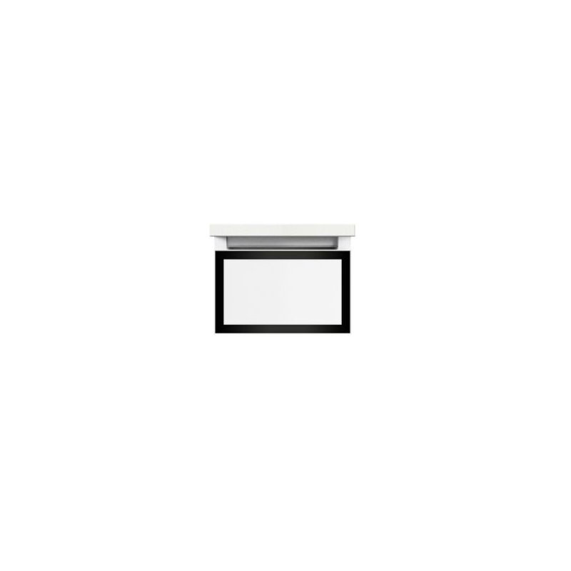 Profiles Framed 12.13" Single Bathroom Vanity Base Only, Beach/Matte Black, Yes, Full Drawer