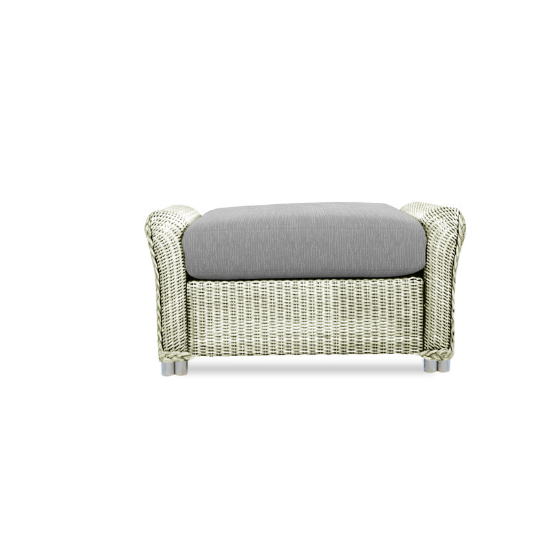 Reflections Outdoor Ottoman, Ivory, Friendly Flax