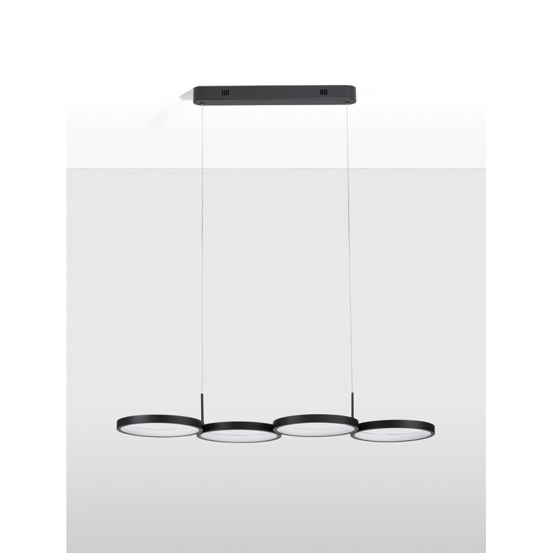 4 - Light Black LED Drum Pendant