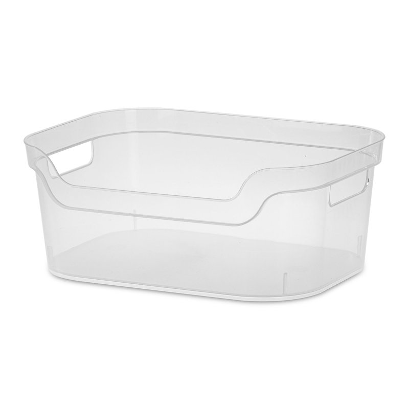 Sterilite 5.25X9.5X13 Inch Open Storage Bin W/ Carry Handles, Clear (16 Pack)