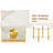 Minimalist Double Layer Tempered Glass Table, 27.5" & 23.6" Tops, Gold Legs, Storage Space Fashionable Clear Coffee Golden Slip Feature