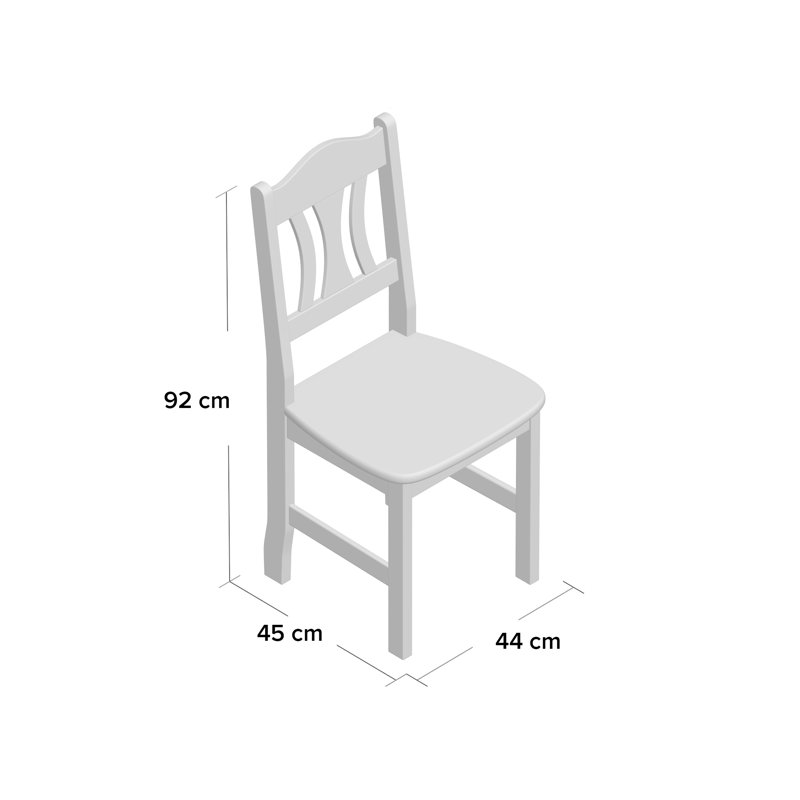 Kristel 43cm H Solid Wood Slat Back Side Chair, White/Grey
