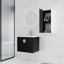Meuble-lavabo de salle de bain moderne avec lavabo en céramique et armoire latérale - Châtaignier noir, apparence élégante, grand contreplaqué de rangement de meuble-lavabo, suffisant