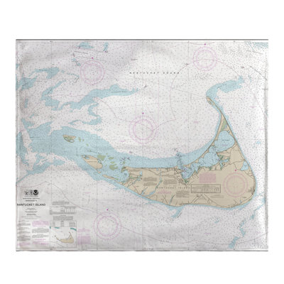 Nautical Map Machine Printed Throw Blanket