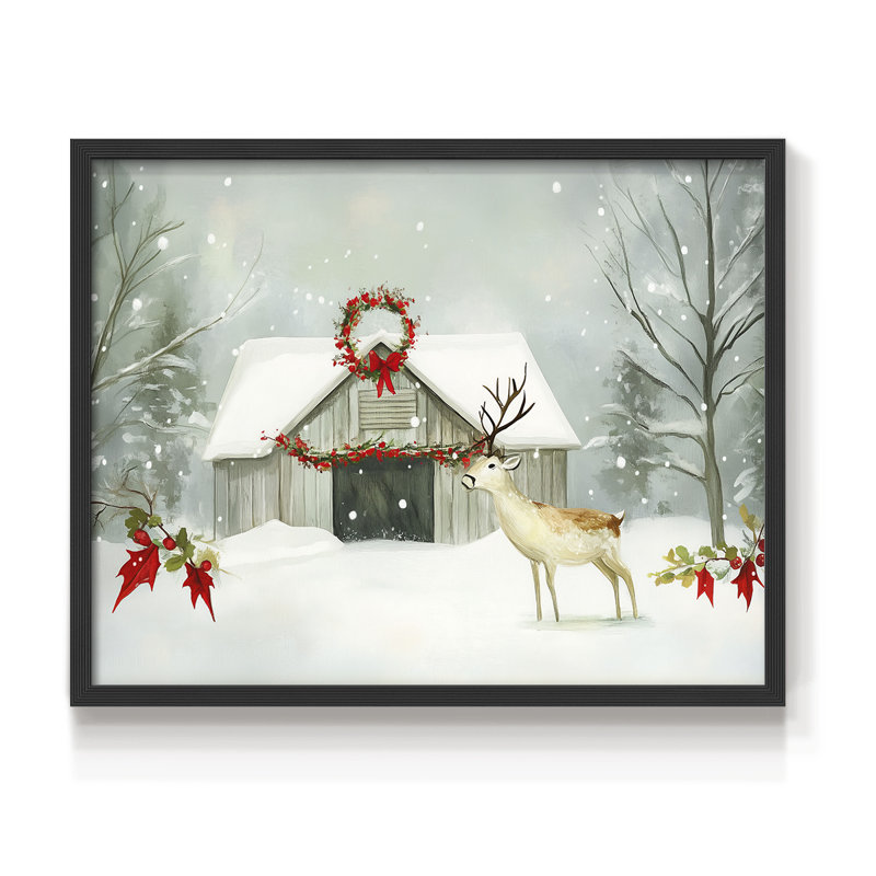 Chirstmas Art-CDLV - Reproduction encadrée - Restickable, H 11 po x l 14 po, Noir, noir, noir, noir