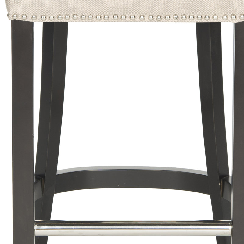 Arlease Upholstered Counter Stool with Solid Wood Frame, Biscuit Beige, Counter Stool (25.7" Seat Height)