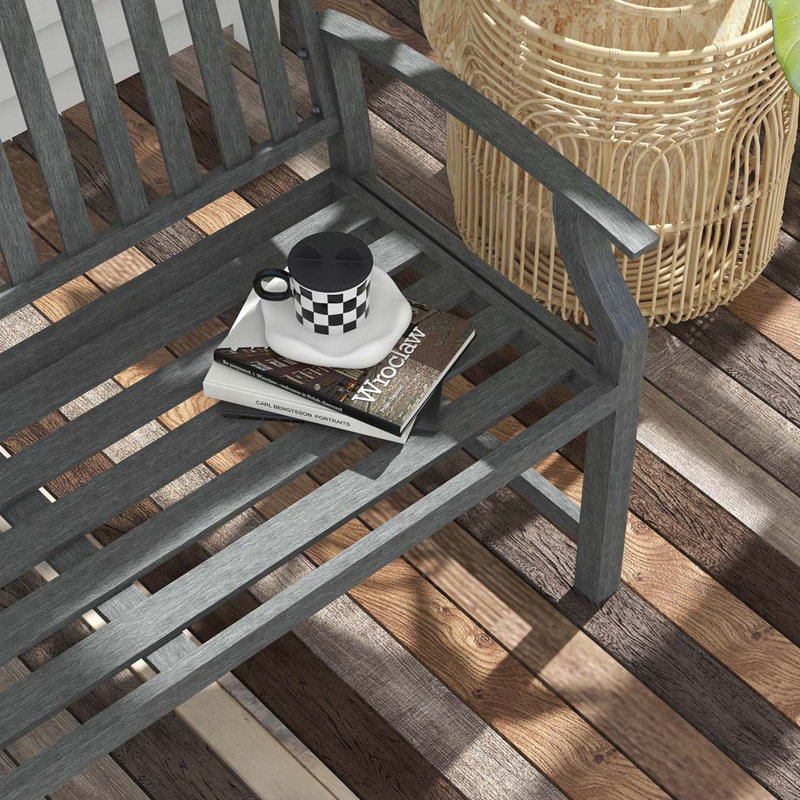 Banc de jardin en métal Altha, Gris