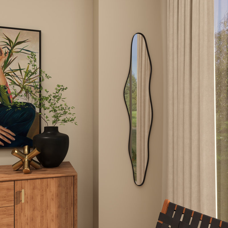 Miroir mural Ehrenberg, 59 po x 11,75 po, Noir