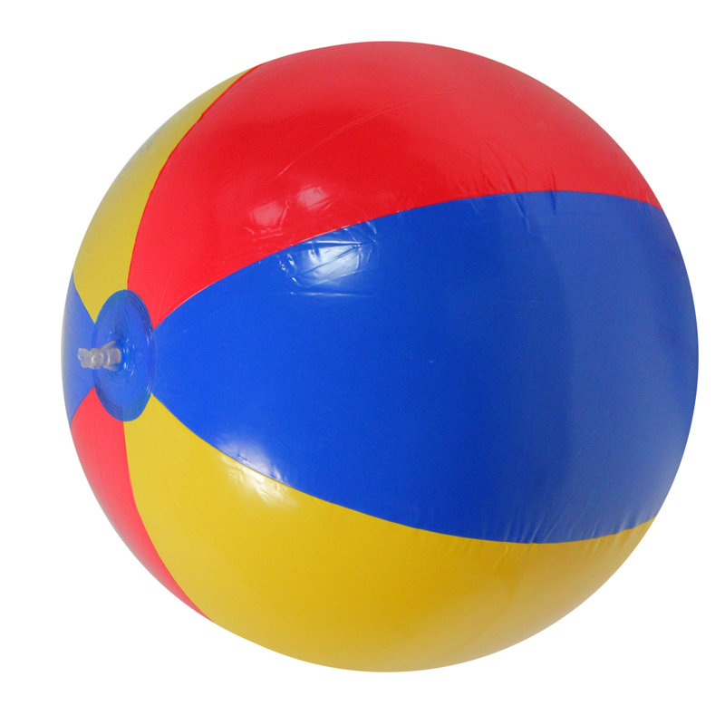 Inflatable Classic Beach Ball - 24" - Red Yellow And Blue