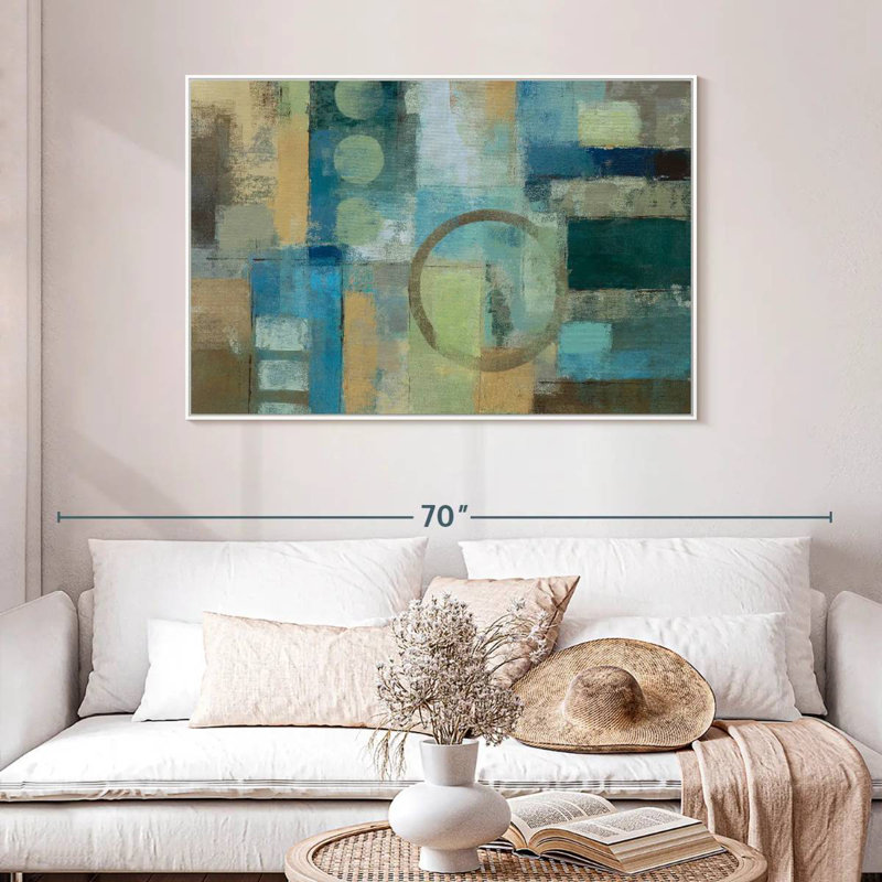 Point focal, 46 po x 31 po, Cadre flottant blanc