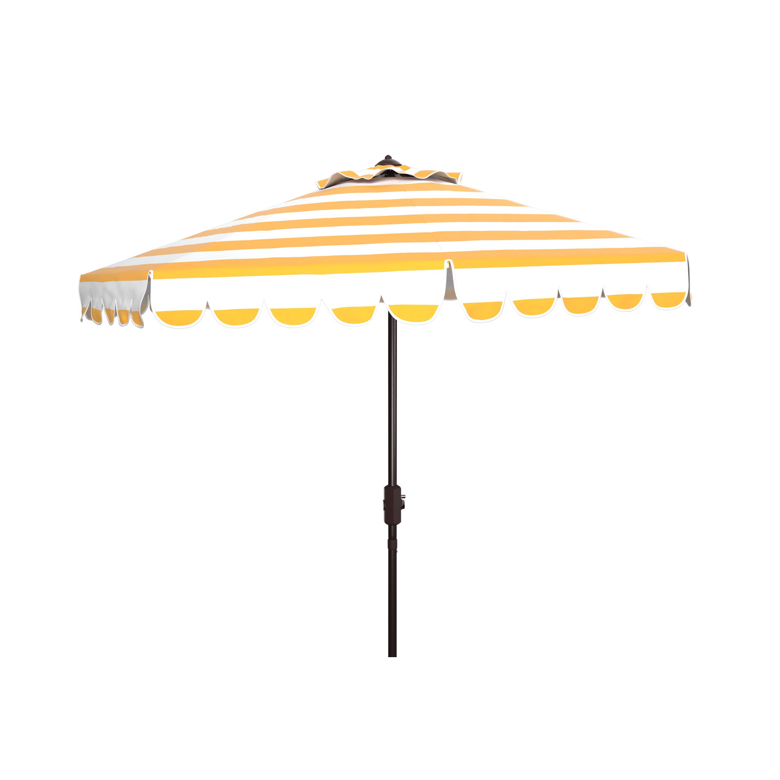 Natalee 108" Scalloped Tilt Top Market Umbrella, Yellow/White