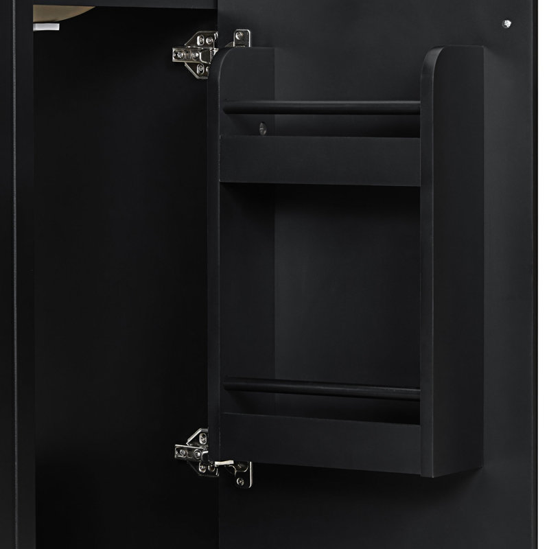 Meuble-lavabo de salle de bain avec lavabo, Noir