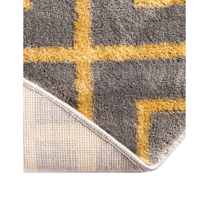 MarilynMonroe Glam Geometric Gray/Gold Area Rug & Reviews | Wayfair