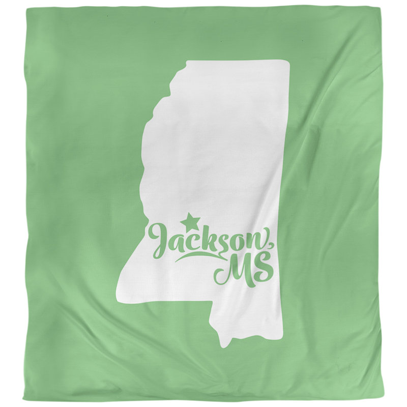 Housse de couette simple jackson Mississippi, Housse de couette simple TG, Vert, Microfibre