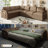 Jorlin 115.2" L-Shaped Corner Sectional Sofa With Pull-Out Bed 6 Seat Teddy Fabric Cloud Sectional Couches-408317807