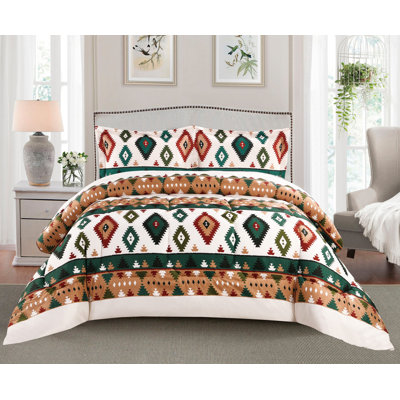 Andeana Polyester Floral Bedspread with Pillow Shams