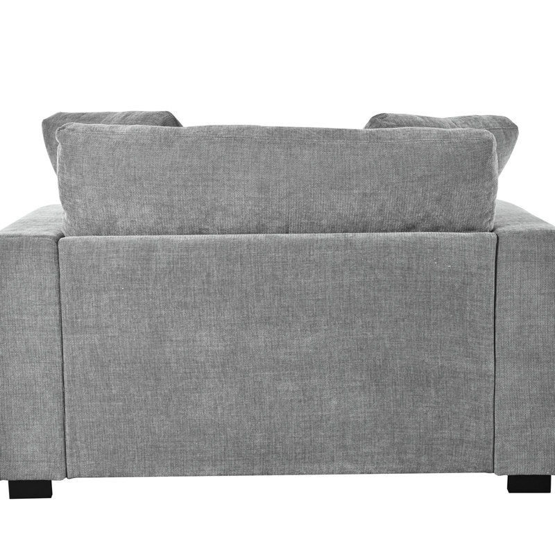 Fauteuil surdimensionné - 53,5 po x 70,9 po, conception classique, tissu, pieds en bois massif, structure, assemblage facile, très grande assise confortable, à assembler,