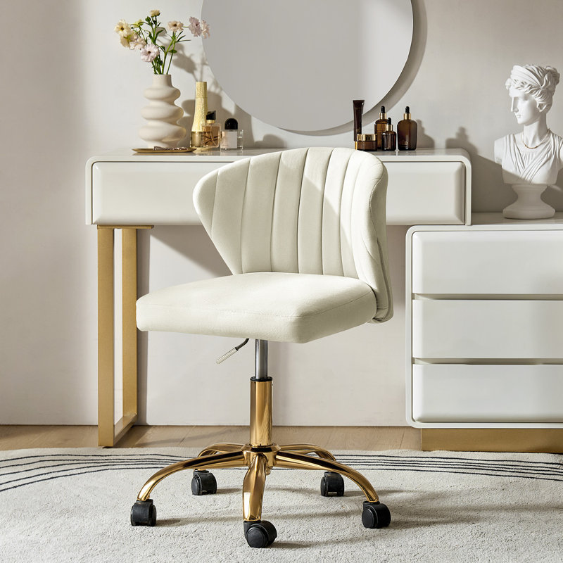 Mccowan Ergonomic Task Chair with Tufted Back, Ivory