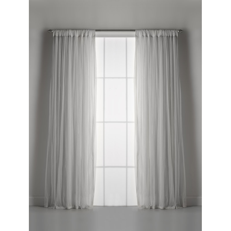 Whisper Sheer Curtain Single Panel, 54" W x 108" L, Gray