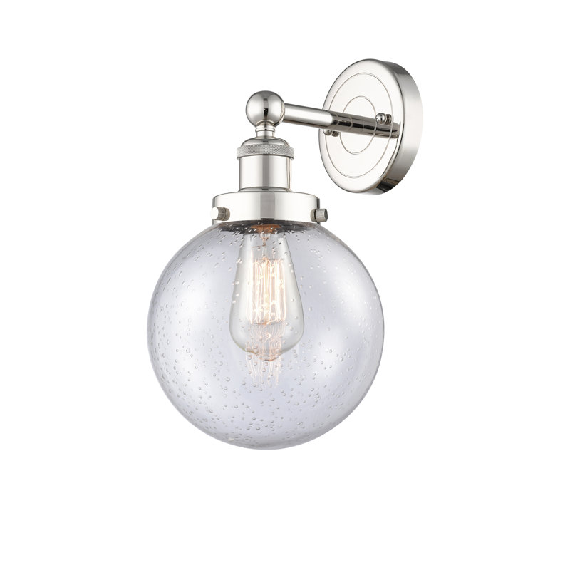 Chalkhill Armed Sconce, Seedy, Polished Nickel