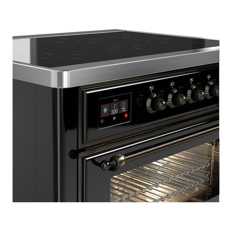Majestic III Series 36 Inch Induction Range with 6 Induction Elements in Glossy Black (Burnished Trim), Burnished