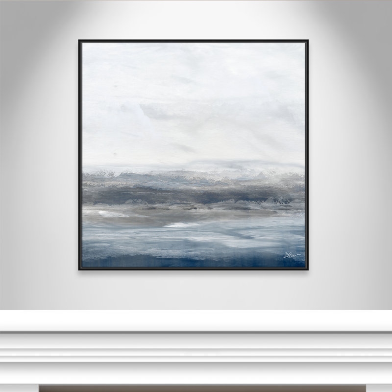 Océan - version carrée par Denise Brown, Pas de tapis, Cadre flottant noir, H 41,5 po x l 41,5 po x P 2 po