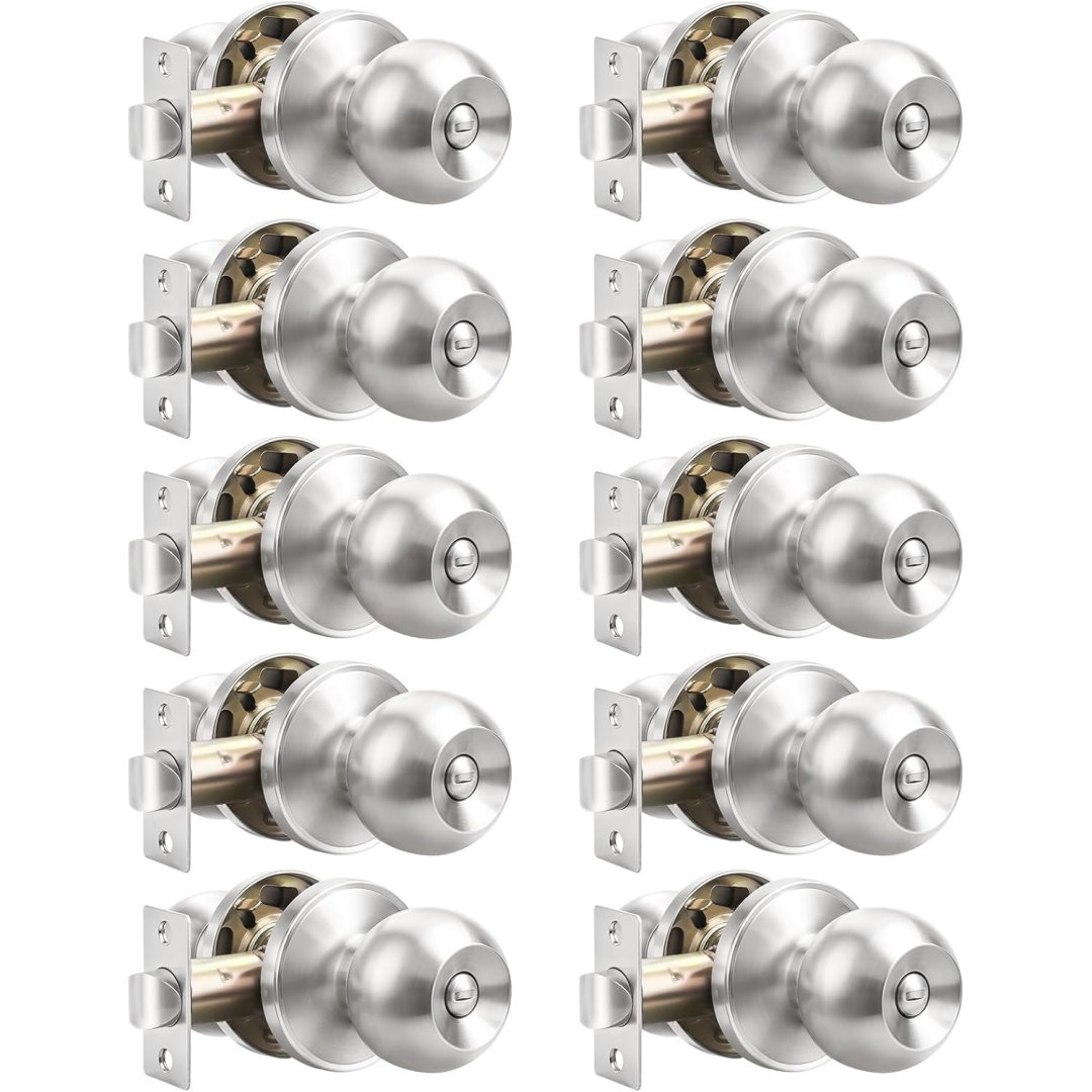 CHi Charter House Innovations 10 Pack Bed/Bath Room Round Door Knob ...
