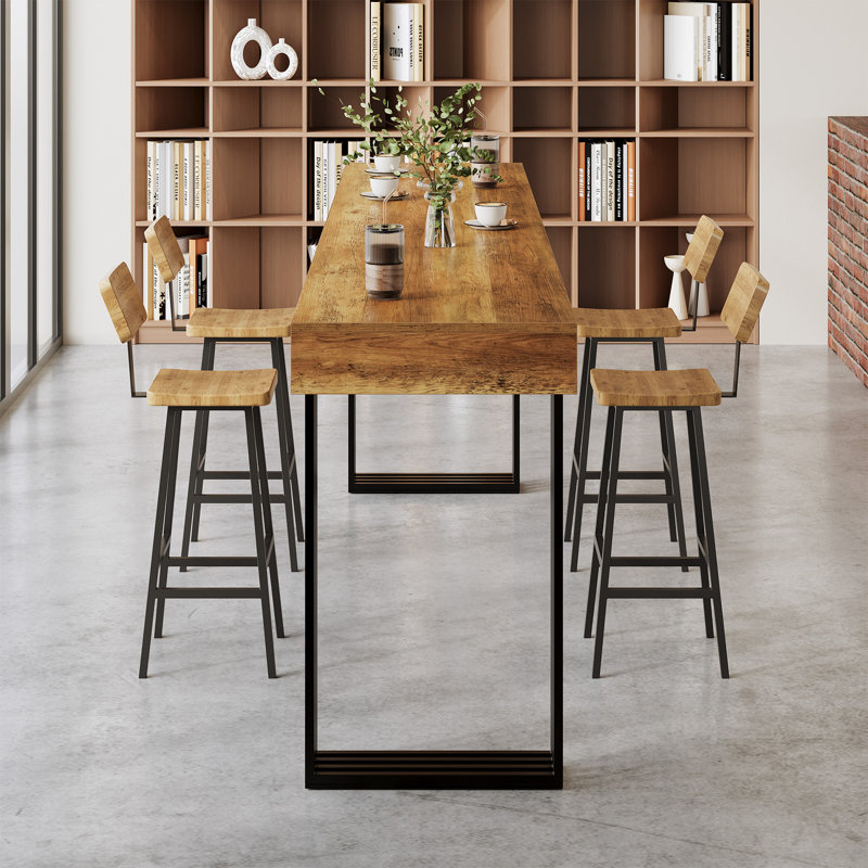 63 Inch Rectangular Long Bar Table