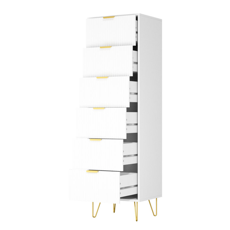 15.75'' W 6 - Drawer Dresser, White
