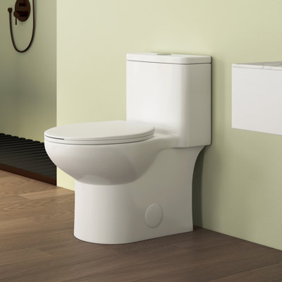 Dublin 1.1/ 1.6 GPF Elongated Chair Height Floor Mounted One-Piece Toilet (Seat Included)